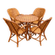 Ensemble de jardin vintage en rotin tressé –table ronde et 4 fauteuils