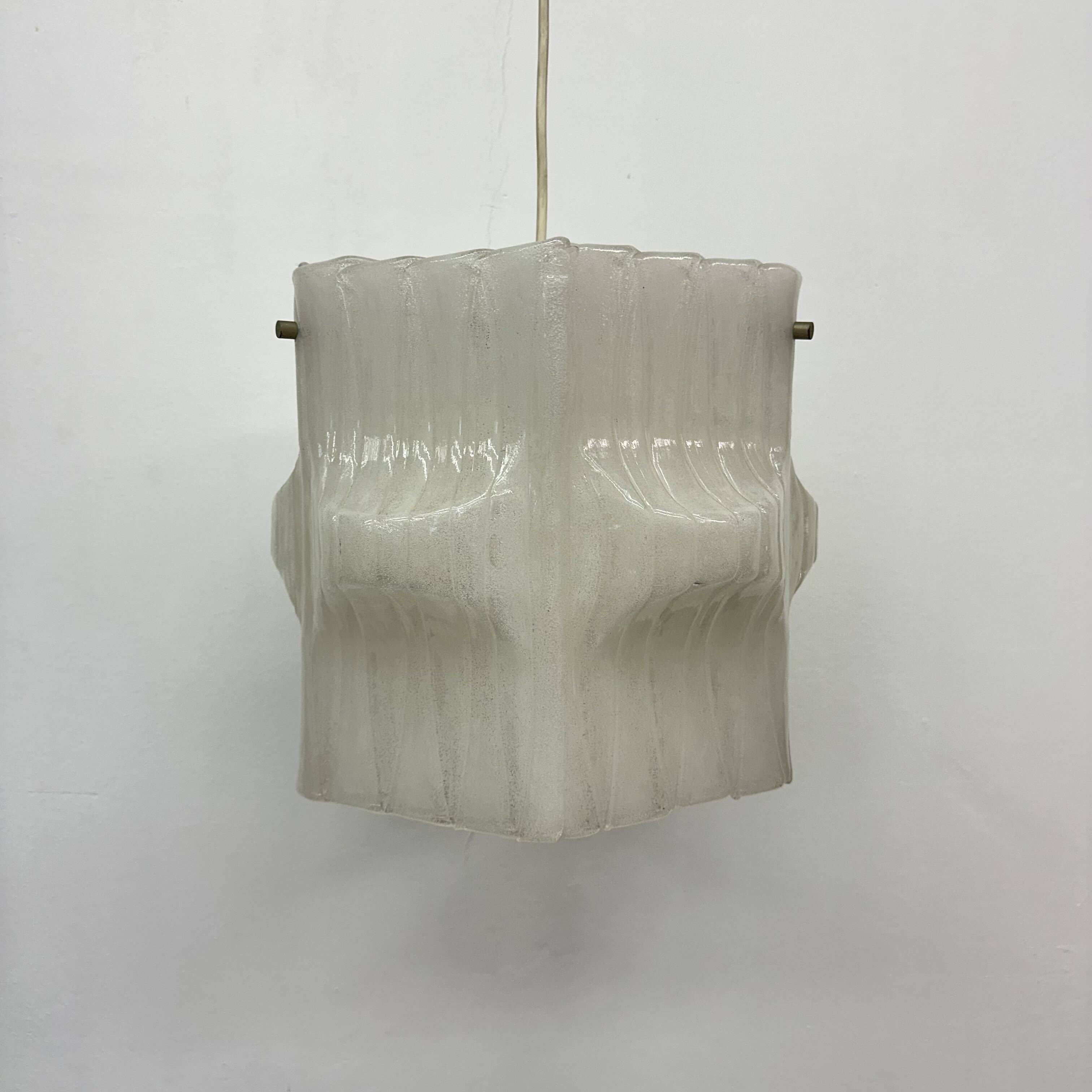 Mid-Century ice lucite pendant lamp , 1970s