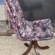 6 velvet and wood chairs from the 70s