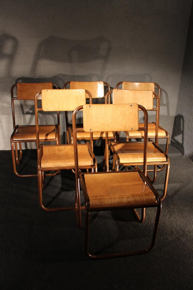 Lot de 6 chaises années 40