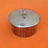 Art Deco Teapot / Teapot with metal infuser Yellow fluted ceramic