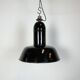 Industrial Black Enamel Factory Lamp with Cast Iron Top, 1930s