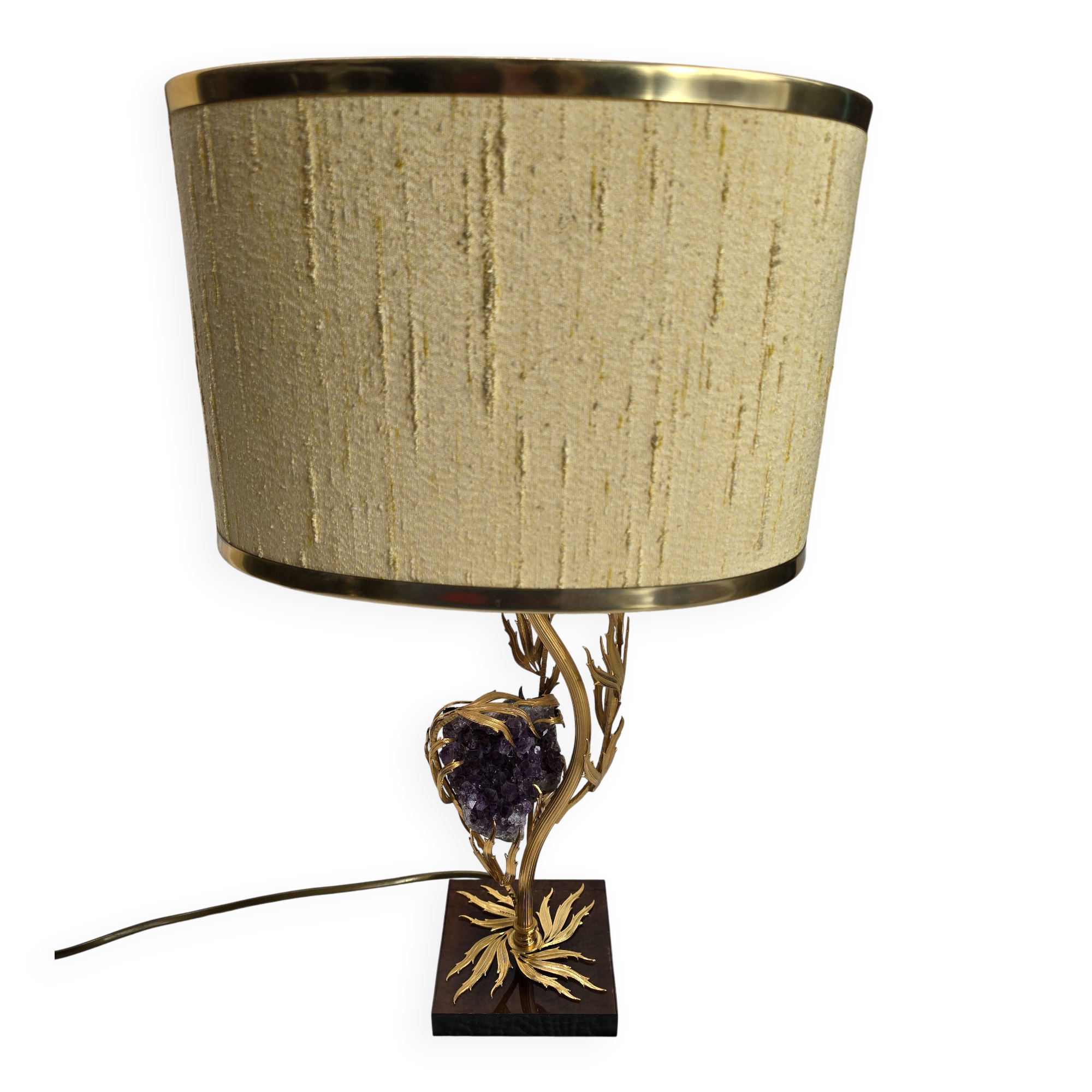 Lamp with amethyst inlay "Lucifer" by Willi Daro