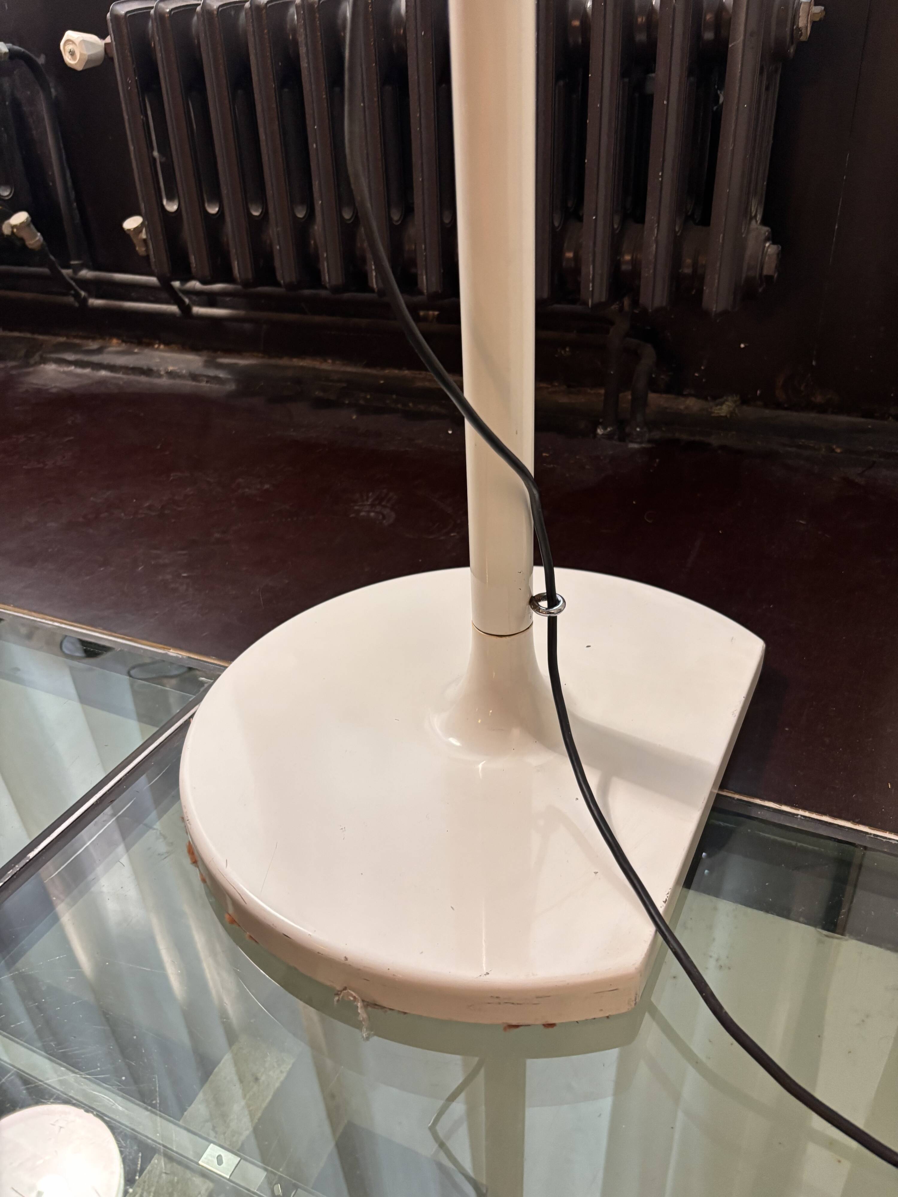 Arco Cut Floor Lamp Joe Colombo for Oluce White Chrome Vintage Design