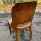 6 Art Deco gondola chairs in solid wood and brown suede