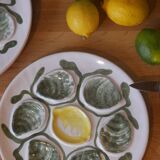 Assiettes à huîtres en faïence de Belon