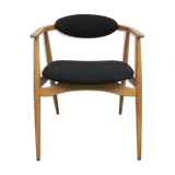 Fauteuil des années 1960 noir en hêtre