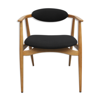 Fauteuil des années 1960 noir en hêtre