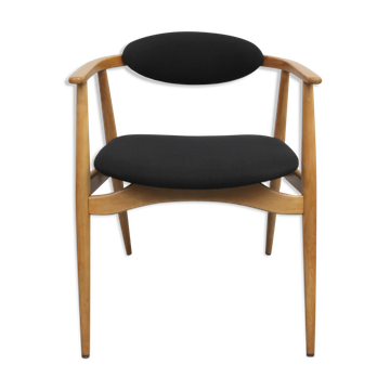 Fauteuil des années 1960 noir en hêtre