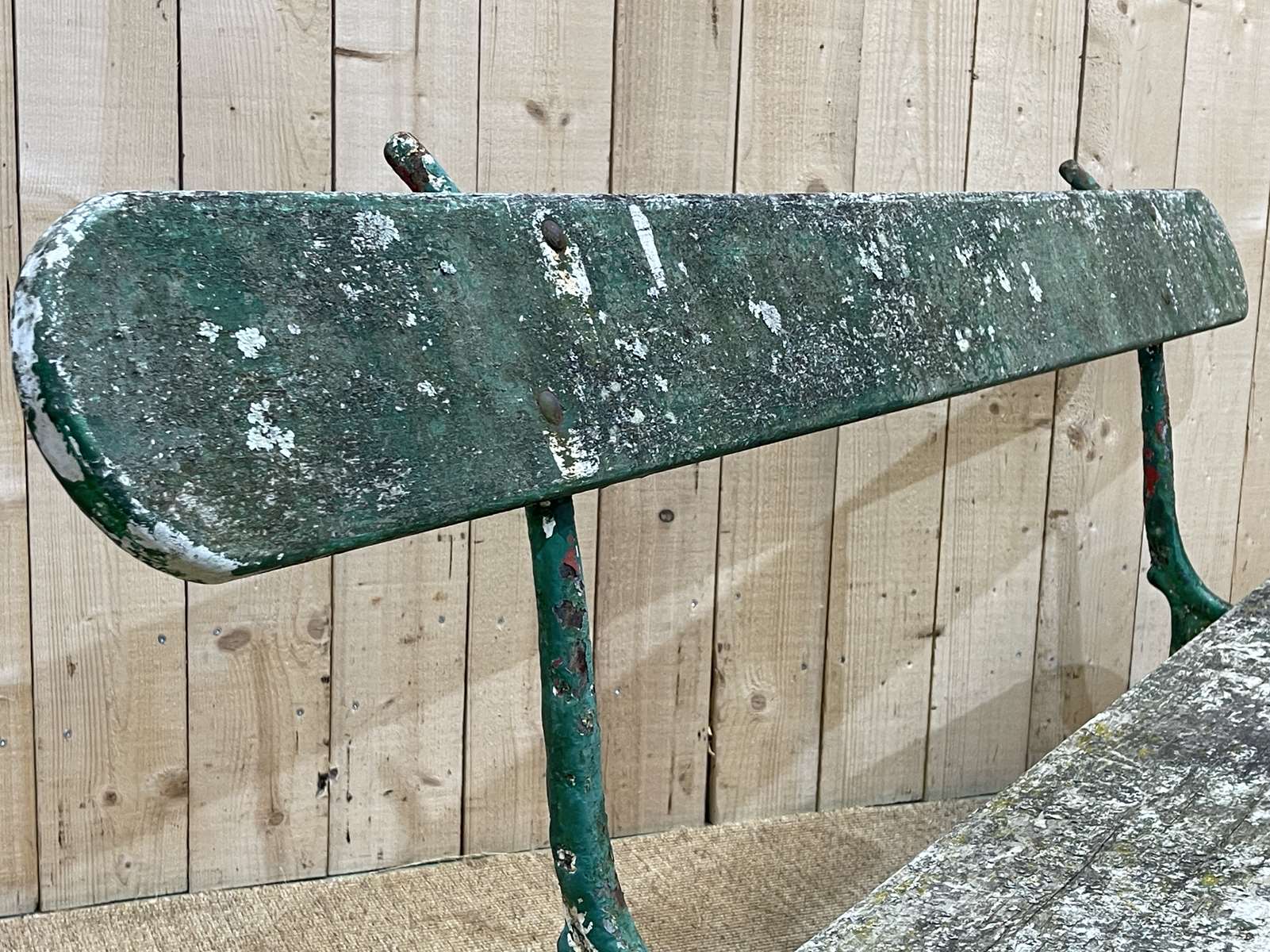 Garden bench of the early twentieth century cast iron and teak