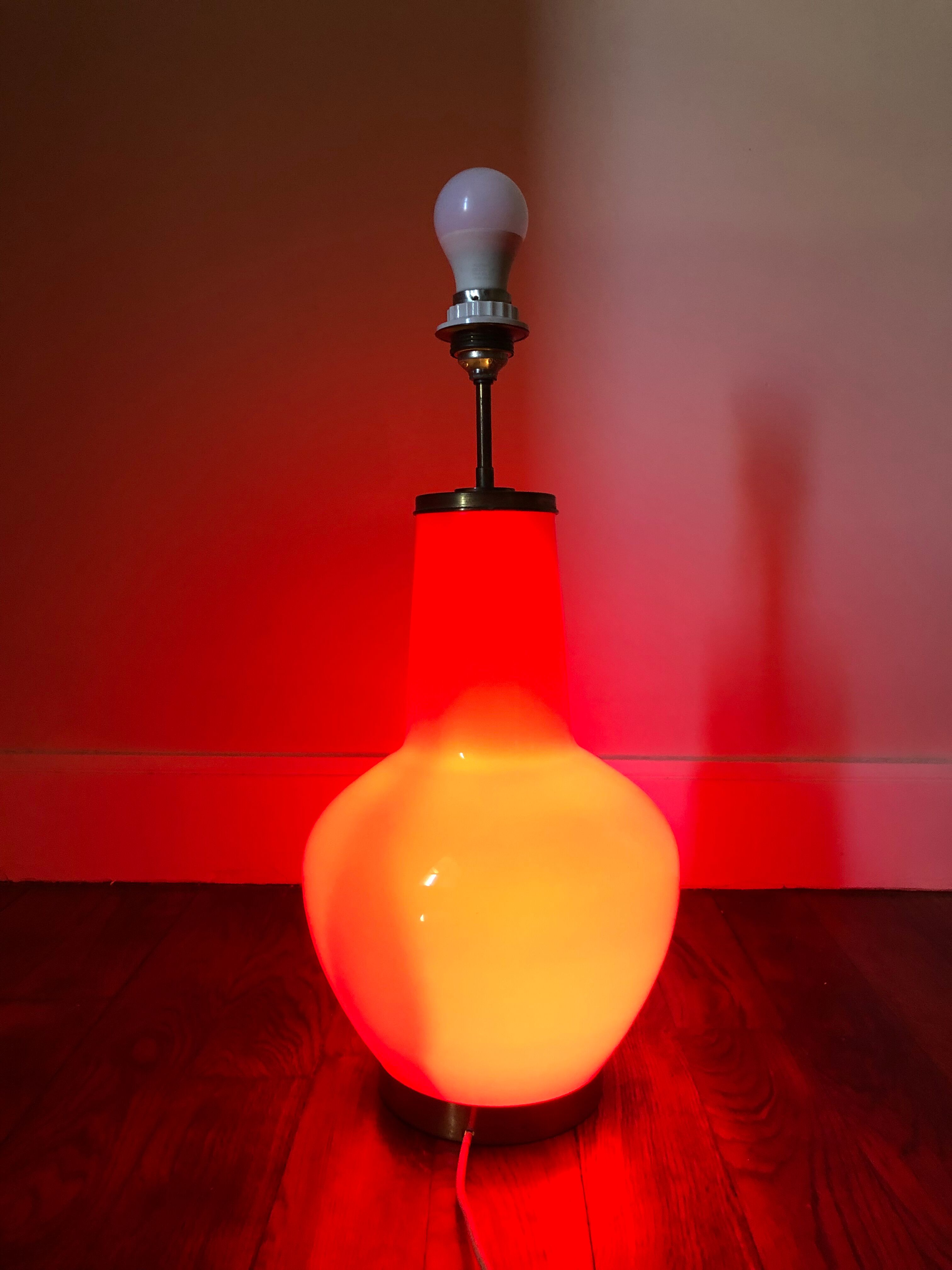 Backlit red lamp foot 1980