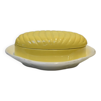 Vintage glazed ceramic butter dish - Manufacture Impériale de NImy