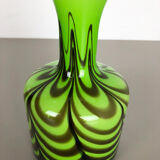 Large Green Vintage Pop Art Opaline Florence Vase Design 1970s Italy