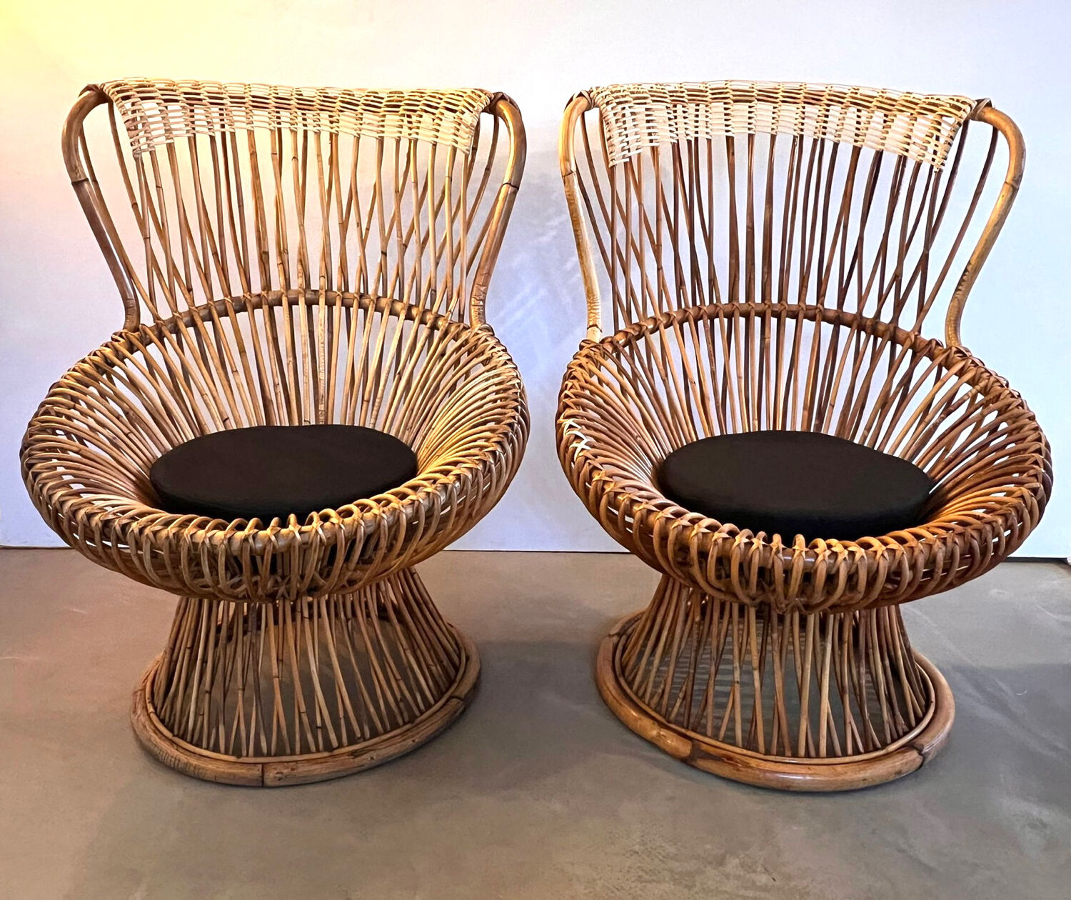 Pair of "Margherita" armchairs by Franco Albini edit by Bonacina