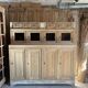 Old wooden grocery store cabinet, display cases and drawers