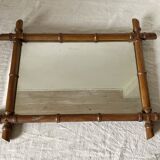Antique wooden mirror turned bamboo style