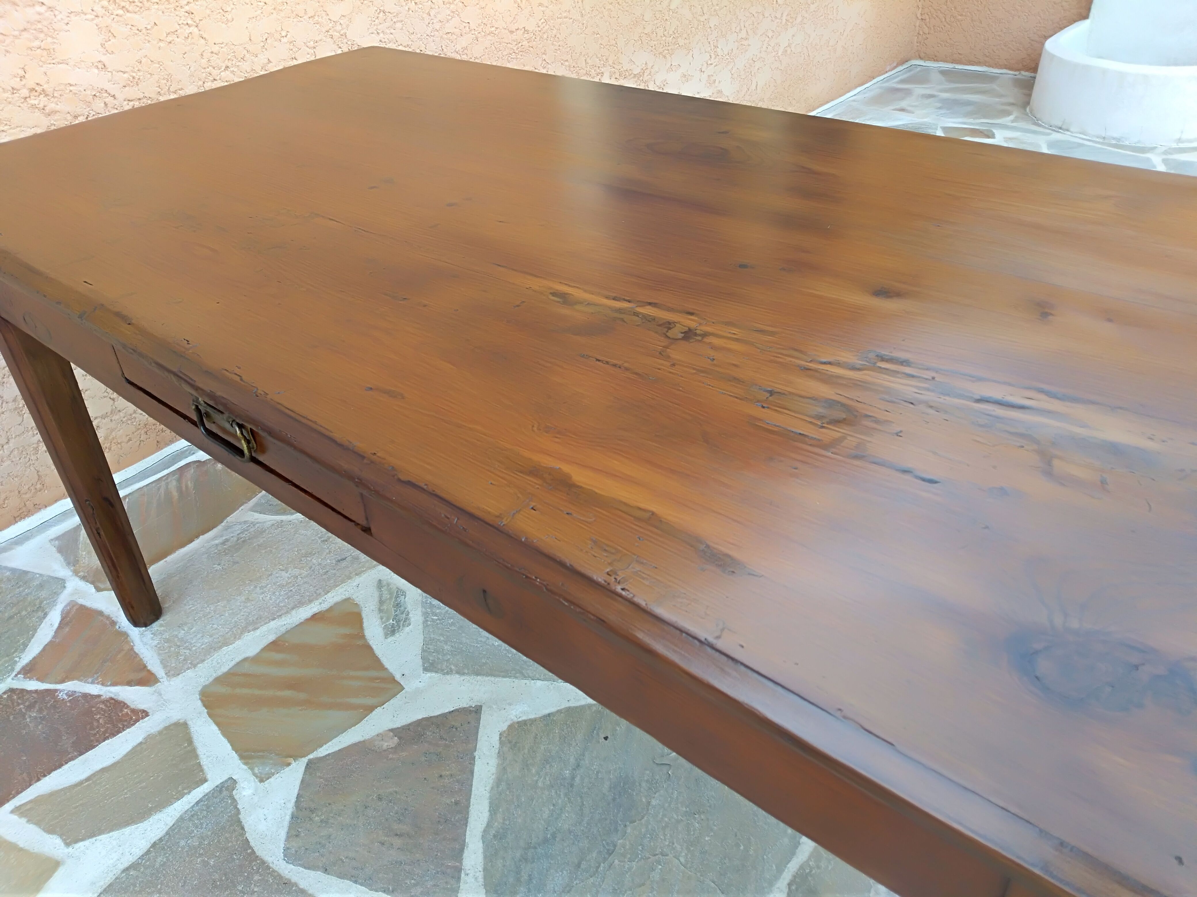 Vintage 1920s wooden farm table