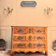 CURVED COMMODE IN WALNUT, PROVINCIAL WORK FROM THE LOUIS XV XVIII PERIOD