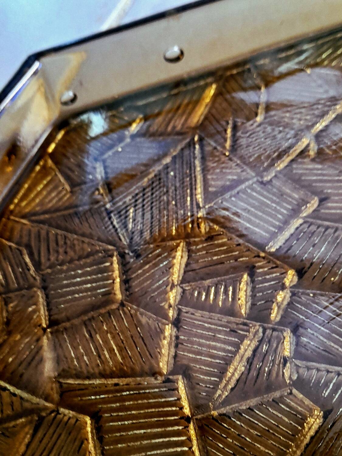 Smoked glass Art Deco tray