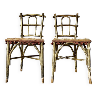 Pair of 19th century Faux Bamboo Parlor Chairs by Thonet