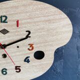 Vintage formica clock silent wall clock painter palette "Jura spruce"