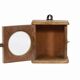 Small old wall display case clock box patina original india