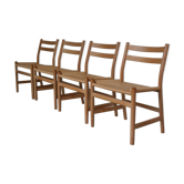 Set of four rope of rattan chairs designed by Søren Holst for Fredericia, 1980s