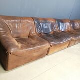 Vintage 5 pc leather DS46 modular sofa by De Sede, 1970s