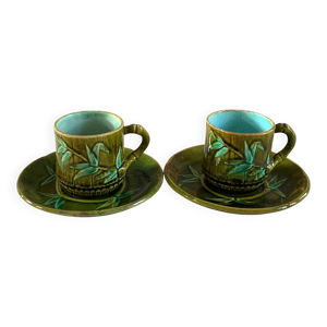 2 tasses en barbotine - bambou