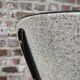 Pair of metal chairs vinyl red and white speckled black, Cimca brand