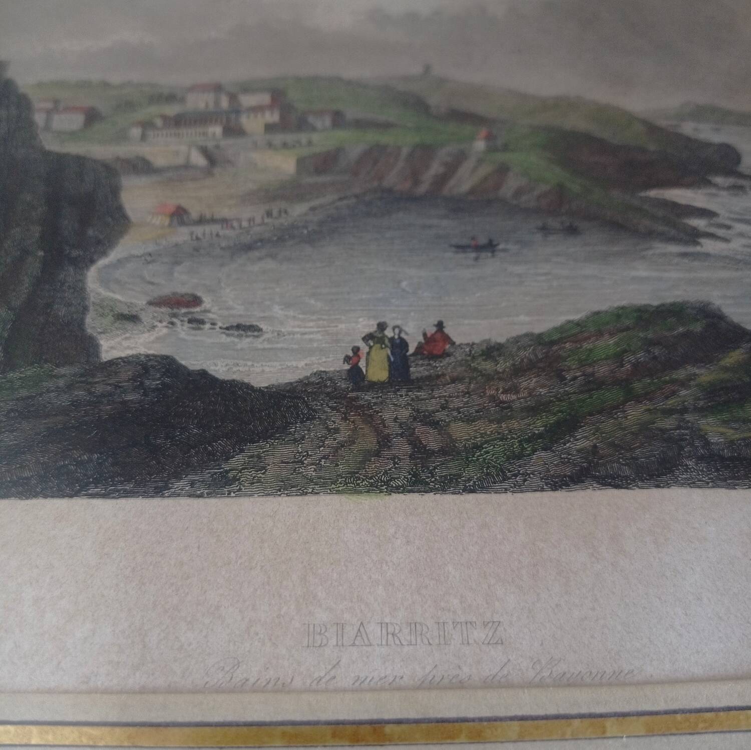 Old lithograph Biarritz