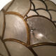 Lampadaire palmier floral laiton et nacre de capiz 1970