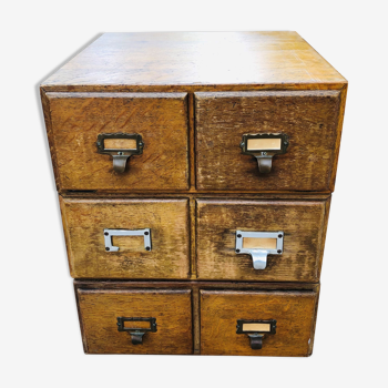 3 Industrial lockers with two wooden drawers