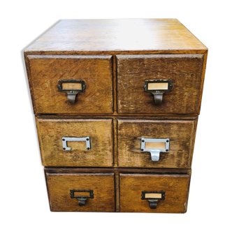 3 Industrial lockers with two wooden drawers