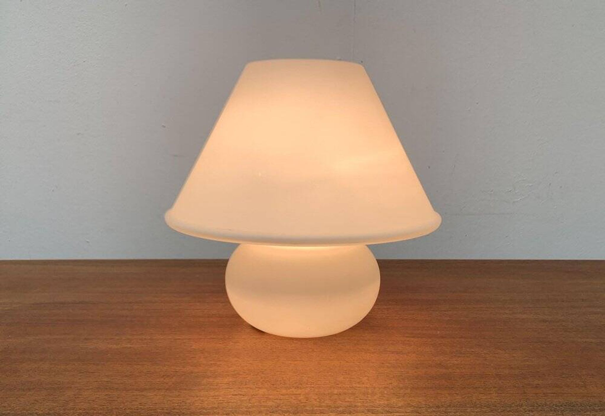 1970s vintage space-style German glass table lamp by Limburg.
