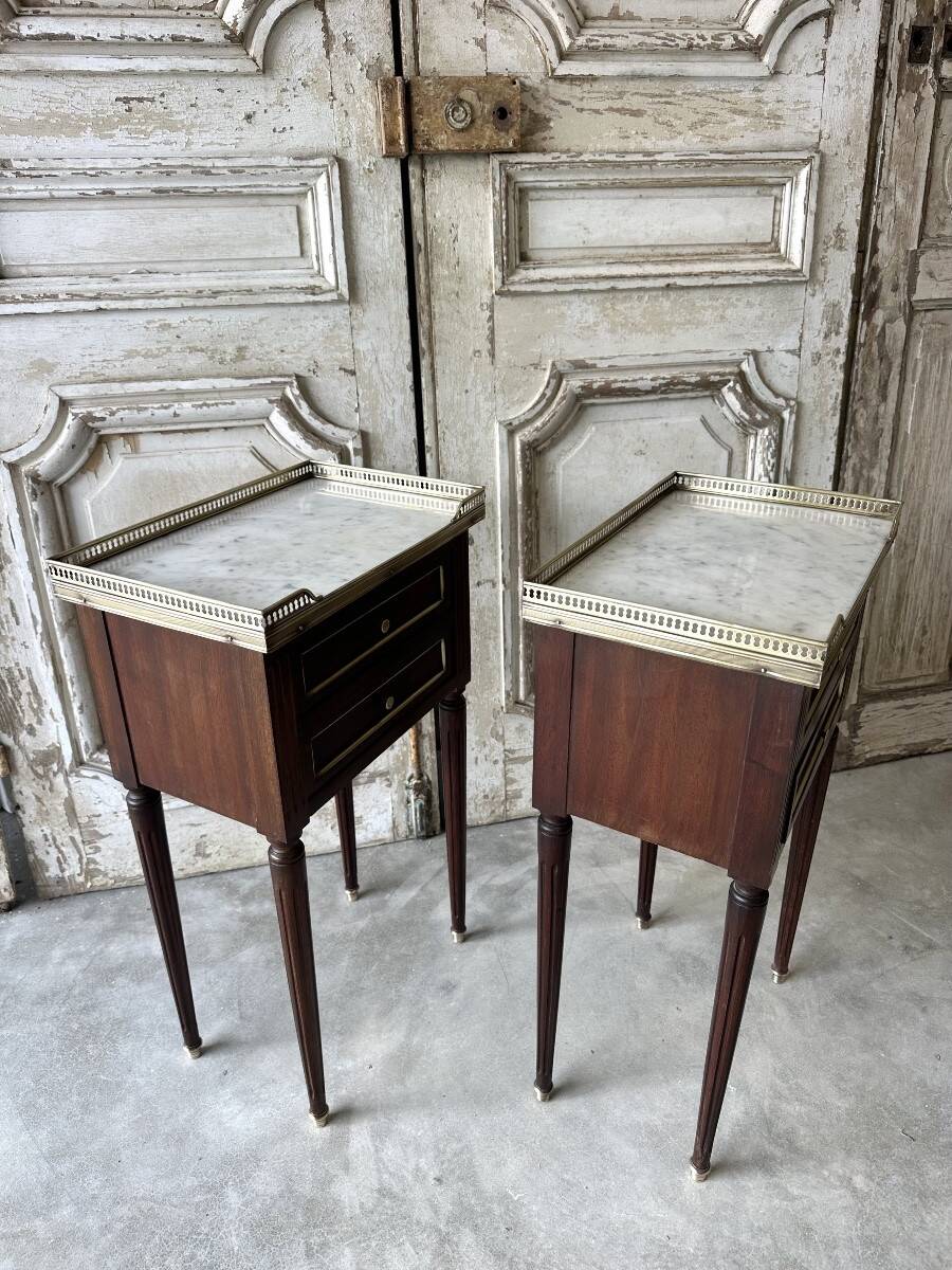 Pair of Louis XVI style bedside tables