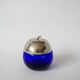 Small glass and stainless steel apple-shaped box 1970