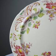 4 antique dessert plates Longchamp Daisies ironstone polychrome