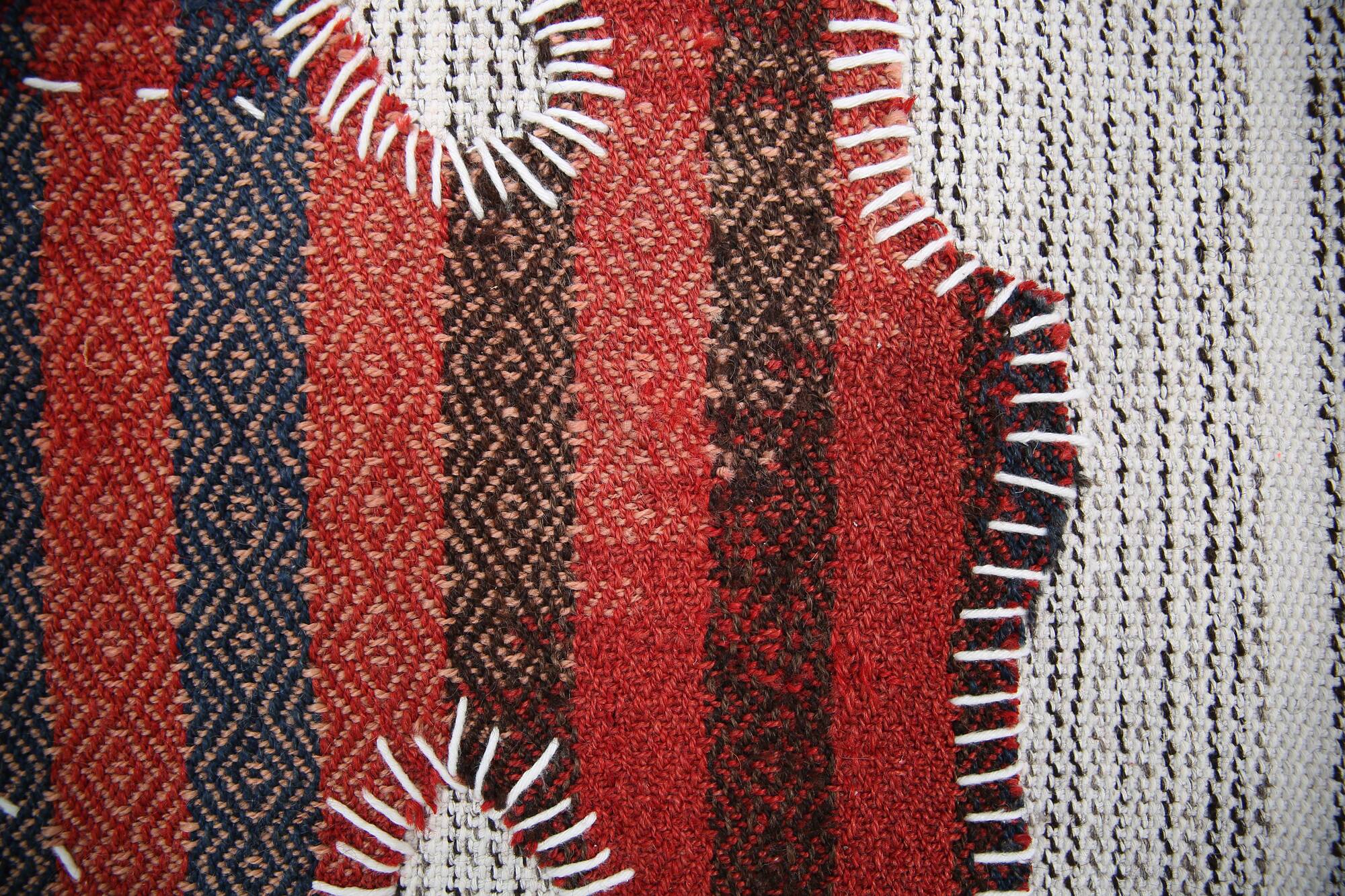Tenture Murale Tissée Abstraite, Art Textile Fait Main, 105x112 Cm