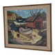 Original Mid Century Swedish Oil On Canvas – “Boathouse” By Nils öberg – Vintage & Framed – 53.5 × 45.5 Cm (21.1" × 17.9")