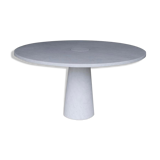 Eros round dining table in white Carrara marble, Italy, 70s in