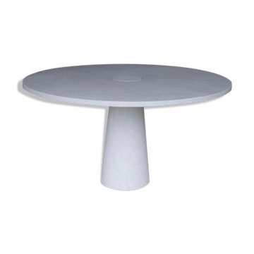 Table à manger ronde Eros en marbre blanc de Carrare, Italie, années 70 en