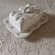 Handcrafted floral earthenware butter dish from the 1970s – Artisan production
