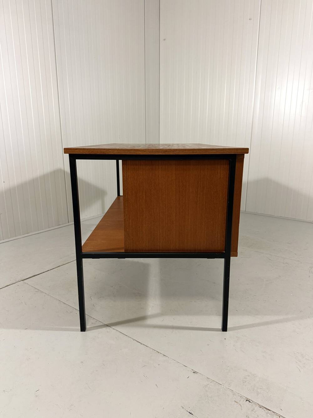 Günter Renkel teak and black steel free standing desk 1960’s