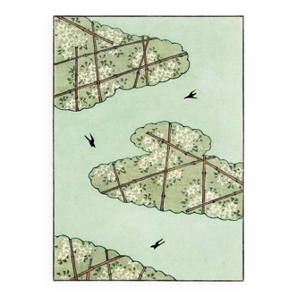 Watanabe Seitei birds among flowering branches Japanese motif