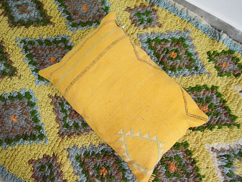 Oreiller en soie cactus marocain