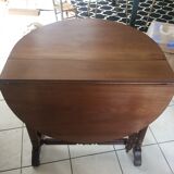 Oval folding table 2 extensions Mahogany