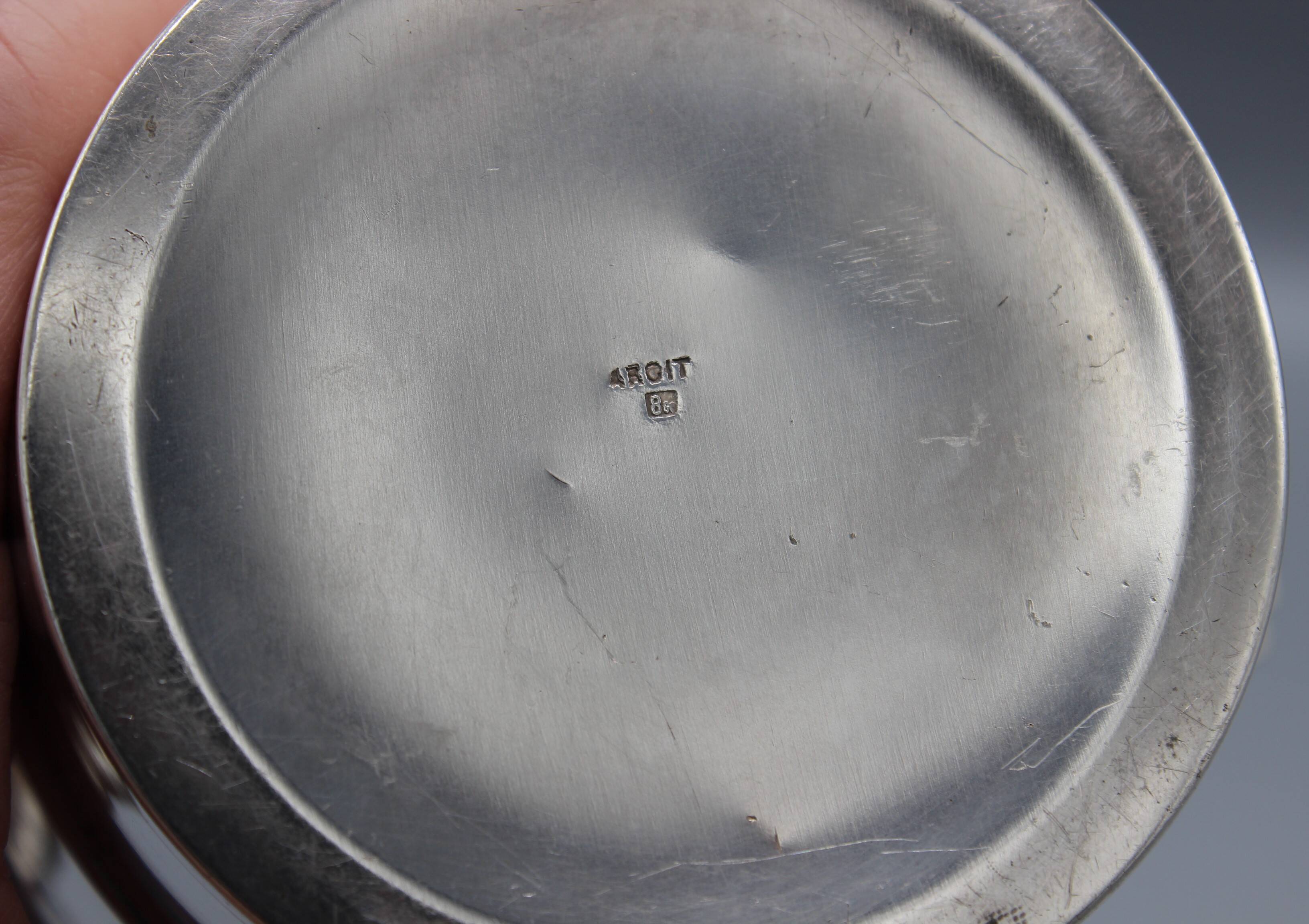 small champagne ice bucket cooler silver metal bottle art deco