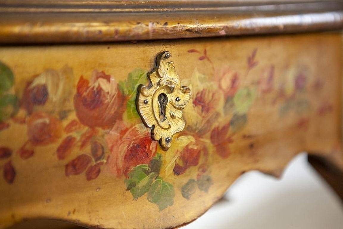 Mahogany Sewing Table with Brass Details, 1890s