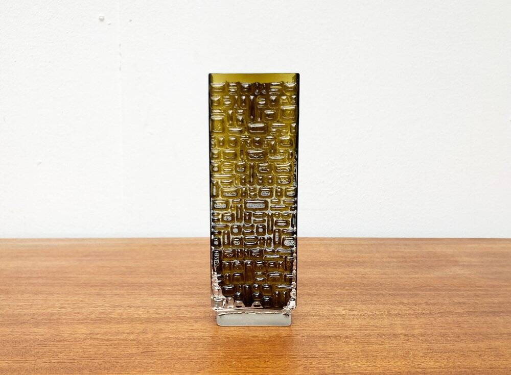 Brutalist bubble glass vase from the German space age mid-century by Emil Funke for Gral, 1960s.